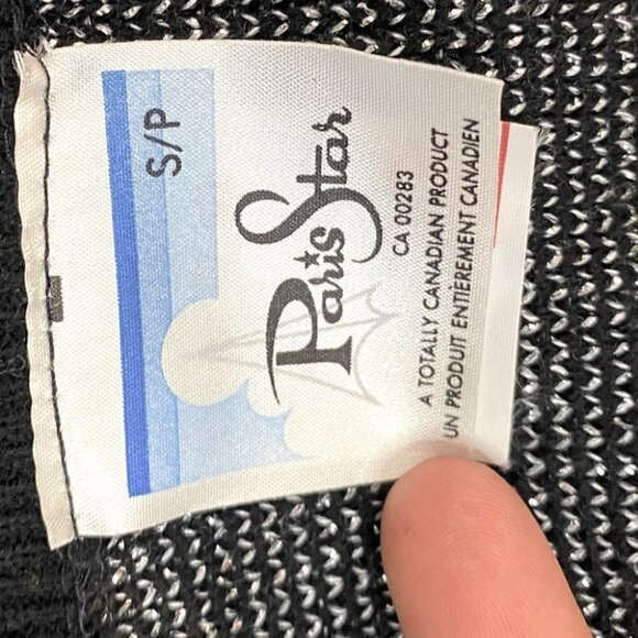 Vintage Paris Star Black Silver Knit Crew Neck Sweater S - Picture 5 of 9